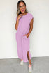 Mineral Wash Pocketed H Line Long T Shirt Dress