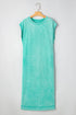Mineral Wash Pocketed H Line Long T Shirt Dress