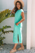 Mineral Wash Pocketed H Line Long T Shirt Dress