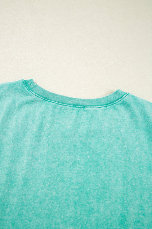 Mineral Wash Pocketed H Line Long T Shirt Dress
