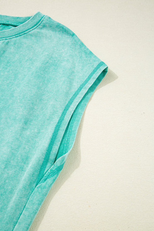 Mineral Wash Pocketed H Line Long T Shirt Dress