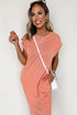 Mineral Wash Pocketed H Line Long T Shirt Dress