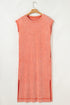 Mineral Wash Pocketed H Line Long T Shirt Dress