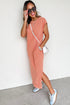 Mineral Wash Pocketed H Line Long T Shirt Dress