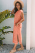 Mineral Wash Pocketed H Line Long T Shirt Dress