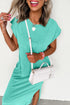 Mineral Wash Pocketed H Line Long T Shirt Dress