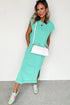 Mineral Wash Pocketed H Line Long T Shirt Dress