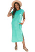 Mineral Wash Pocketed H Line Long T Shirt Dress