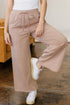 Mineral Wash Pocketed Piping Trim Wide Leg Pants