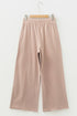Mineral Wash Pocketed Piping Trim Wide Leg Pants