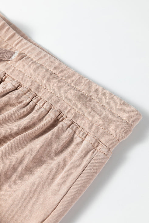 Mineral Wash Pocketed Piping Trim Wide Leg Pants