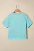 Mineral Wash Raglan Sleeve Boxy Fit Cropped Tee