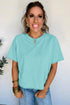 Mineral Wash Raglan Sleeve Boxy Fit Cropped Tee