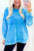 Mineral Wash Raw Edge Pocket Oversized Sweatshirt
