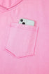 Mineral Wash Raw Edge Round Neck Plus Size Tee