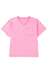 Mineral Wash Raw Edge Round Neck Plus Size Tee