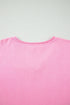 Mineral Wash Raw Edge Round Neck Plus Size Tee
