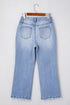Mineral Wash Raw Hem High Waist Flared Jeans