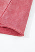 Mineral Wash Raw Hem Raglan Sleeve Pullover Sweatshirt