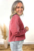 Mineral Wash Raw Hem Raglan Sleeve Pullover Sweatshirt