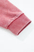 Mineral Wash Raw Hem Raglan Sleeve Pullover Sweatshirt