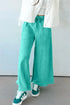 Mineral Wash Raw Hem Wide Leg Drawstring Pants