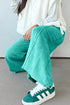 Mineral Wash Raw Hem Wide Leg Drawstring Pants