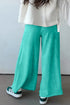 Mineral Wash Raw Hem Wide Leg Drawstring Pants