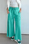 Mineral Wash Raw Hem Wide Leg Drawstring Pants
