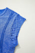 Mineral Wash Raw Seam Lace Sleeve Cotton Tee