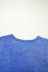 Mineral Wash Raw Seam Lace Sleeve Cotton Tee