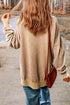 Mineral Wash Ribbed Trim Oversized Tunic Sweatshirt