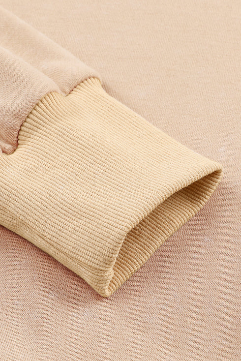 Mineral Wash Ribbed Trim Oversized Tunic Sweatshirt