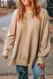 Mineral Wash Ribbed Trim Oversized Tunic Sweatshirt