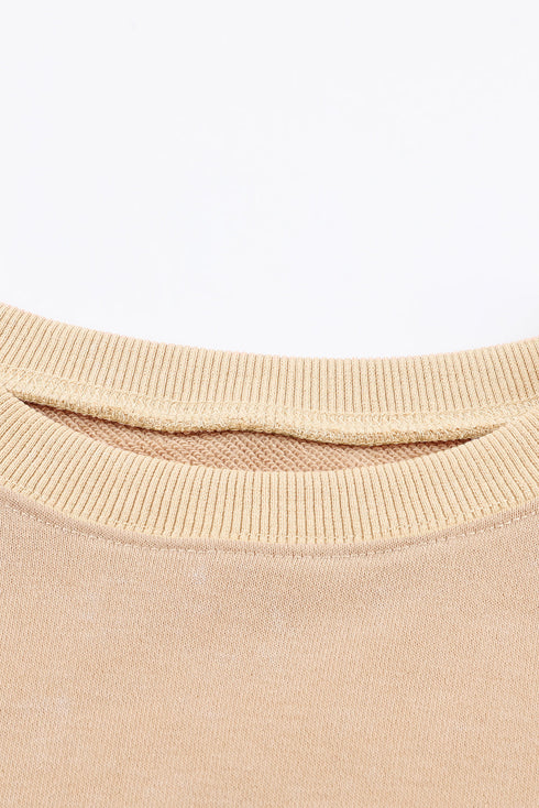 Mineral Wash Ribbed Trim Oversized Tunic Sweatshirt