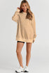 Mineral Wash Ribbed Trim Oversized Tunic Sweatshirt
