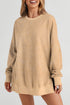 Mineral Wash Ribbed Trim Oversized Tunic Sweatshirt