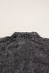 Mineral Wash Ruffled Puff Sleeve Buttoned Denim Mini Dress