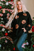 Mineral Wash Sequin Pumpkin Patch Oversized Pullover Sweatshirt