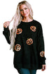 Mineral Wash Sequin Pumpkin Patch Oversized Pullover Sweatshirt
