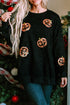 Mineral Wash Sequin Pumpkin Patch Oversized Pullover Sweatshirt