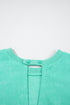 Mineral Wash Short Sleeve Drawstring Cutout Back Romper