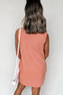 Mineral Wash Sleeveless Crew Neck Casual Tank Mini Dress With Pockets
