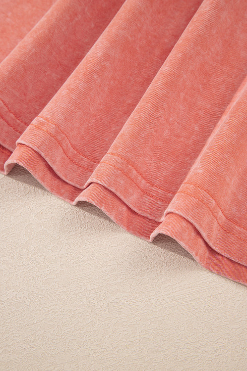 Mineral Wash Sleeveless Crew Neck Casual Tank Mini Dress With Pockets