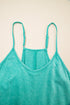 Mineral Wash Spaghetti Strap Cotton Pocketed Romper