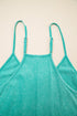 Mineral Wash Spaghetti Strap Cotton Pocketed Romper