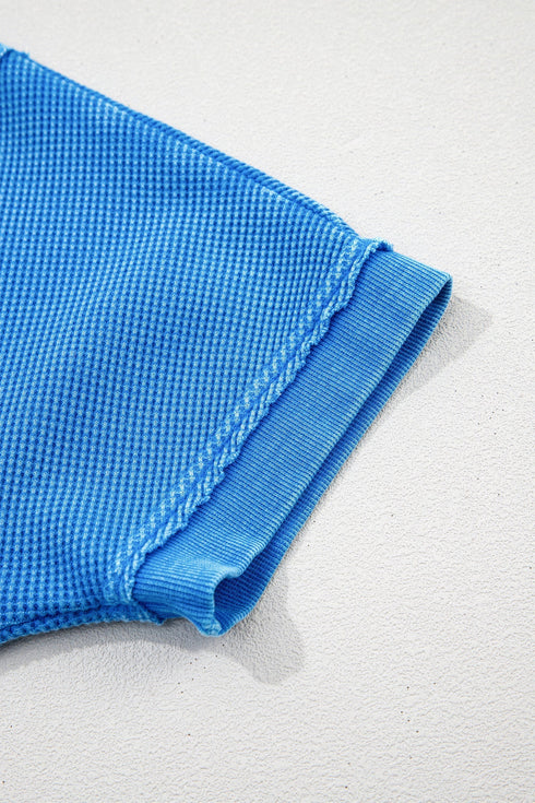 Mineral Wash Star Print Mesh Patchwork Tee