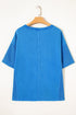 Mineral Wash Star Print Mesh Patchwork Tee