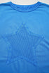 Mineral Wash Star Print Mesh Patchwork Tee