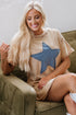 Mineral Wash Stud Beaded Star Graphic Pocketed T Shirt Dress